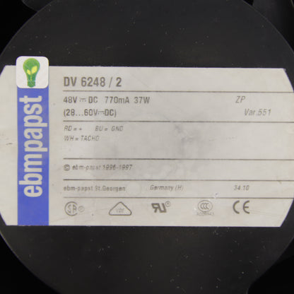 ebm-papst DV6248/2 Axial Fan | 48 V DC | 37 W |
