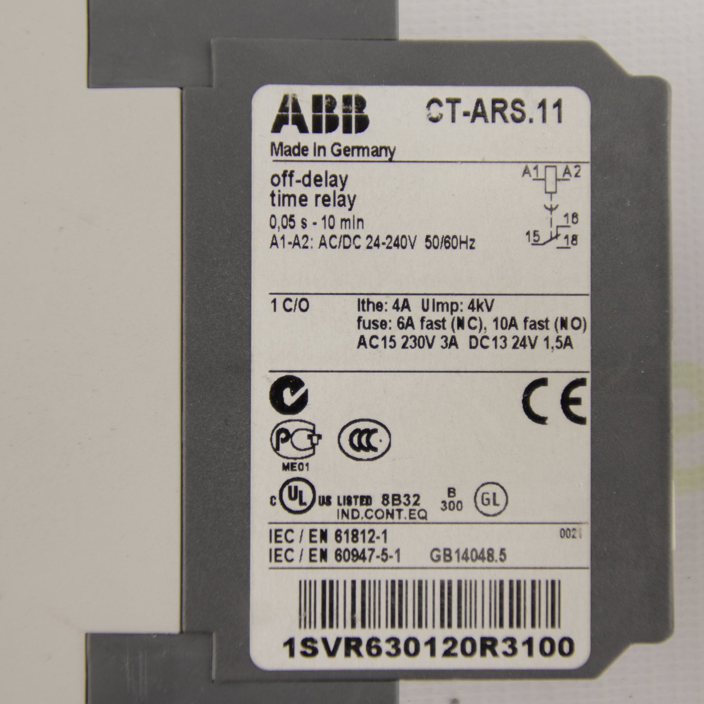 ABB CT-ARS.11 | OFF-Delay Timer | 24–240 V AC/DC