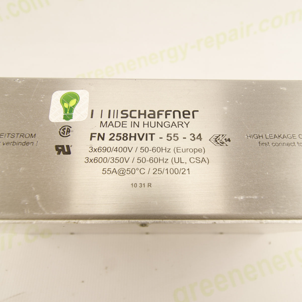 Schaffner FS 21858HVIT-55-34 EMI Filter | 3-Phase | 55A | 480V/275V AC