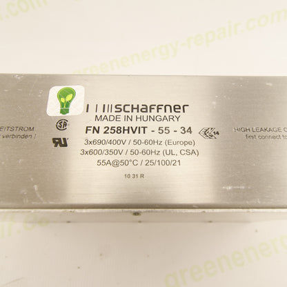 Schaffner FS 21858HVIT-55-34 EMI Filter | 3-Phase | 55A | 480V/275V AC
