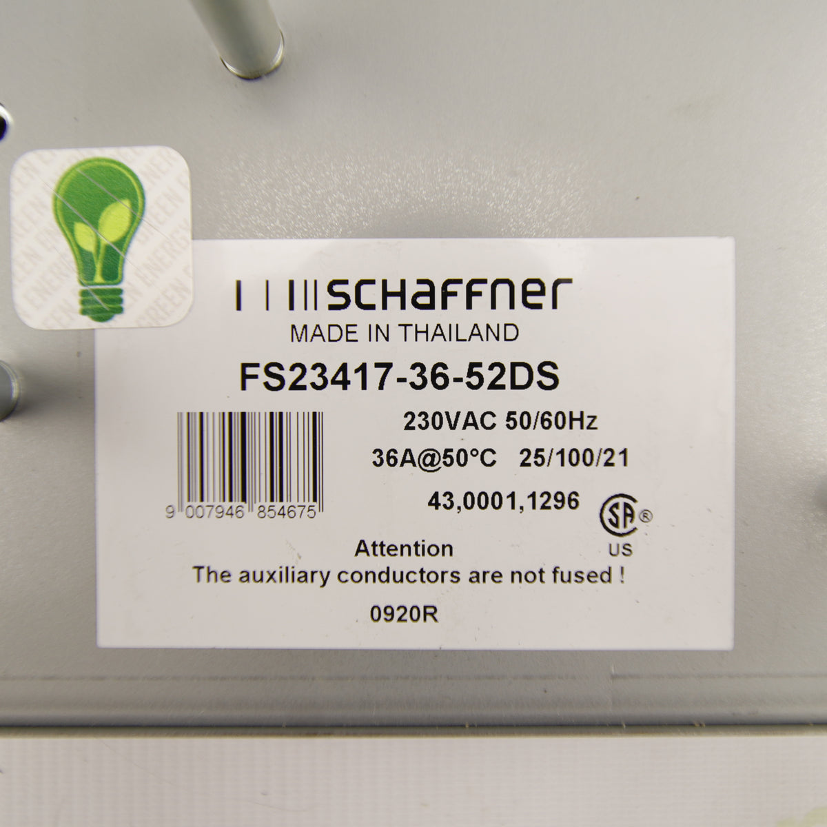 Schaffner FS23417-36-52DS | AC EMC Filter | 36 A