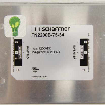 Schaffner FN2200B-75-34 | DC EMC Filter | 75 A