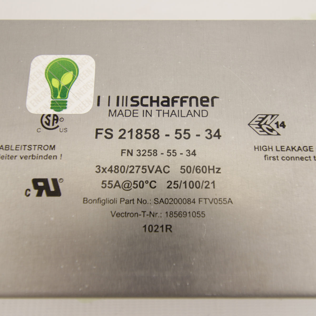 Schaffner FS21858-55-34 | 3-Phase EMC Filter | 55 A