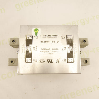 Schaffner FN 2410H-80-34 EMC Filter | 2-Phase | 80A | 520V AC