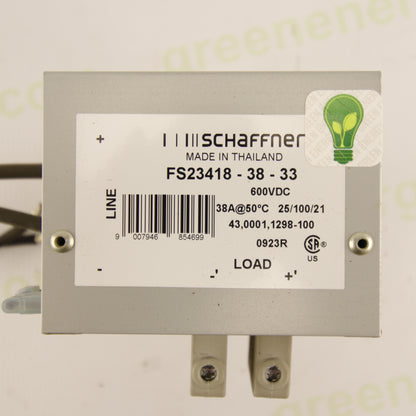 Schaffner FS23418-38-33 | 600 VDC 38 A EMC Filter