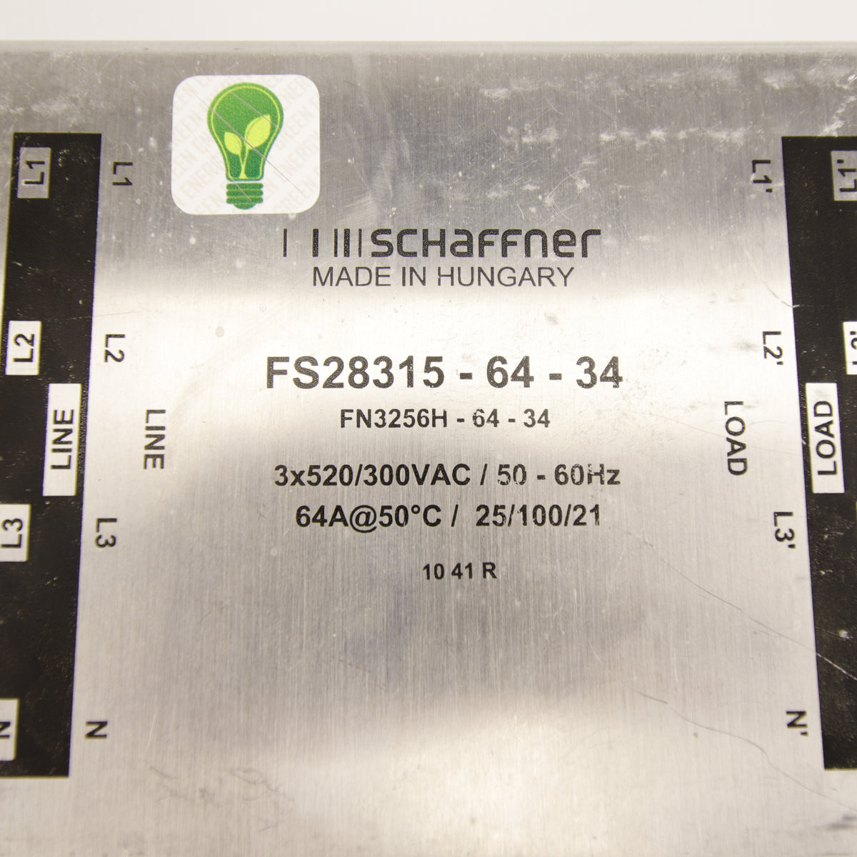 Schaffner FS28315-64-34 | 64 A | 3×520/300 V AC EMC Filter