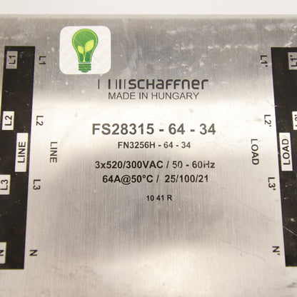 Schaffner FS28315-64-34 | 64 A | 3×520/300 V AC EMC Filter