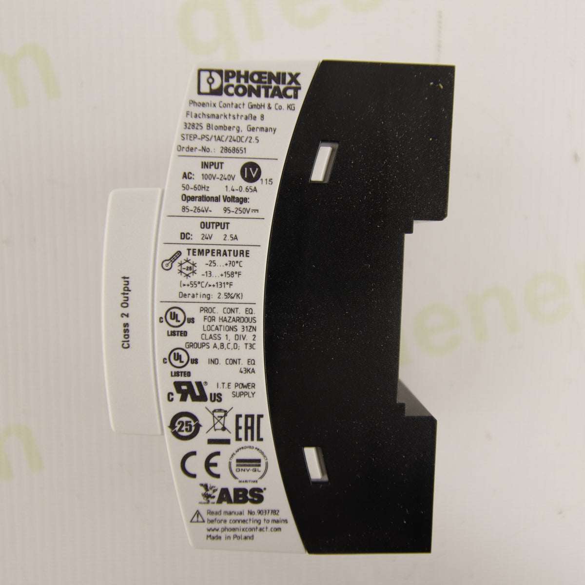 Phoenix Contact STEP-PS | 24 V DC 2.5 A | SMA CLCON