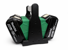 Professional portable holder for 18V Li-Ion batteries. Designed to hold 4 batteries