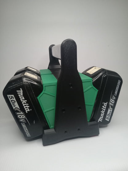 Professional portable holder for 18V Li-Ion batteries. Designed to hold 4 batteries