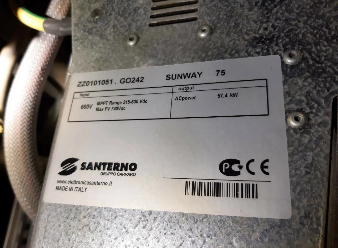 Santerno Sunway SZ 75-600V 65KW DC 380VAC 63KW AC inverter