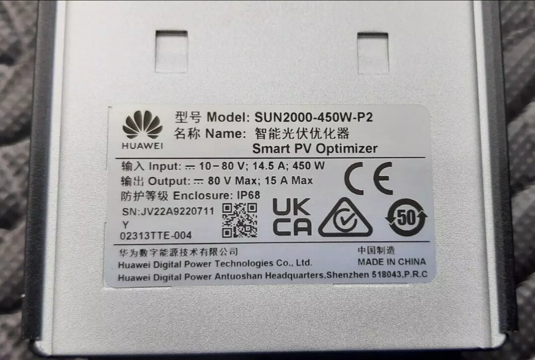 1pcs HUAWEI SUN2000-450-P2 SMART PV OPTIMIZER Optimizer 10-80V 14.5A 450W