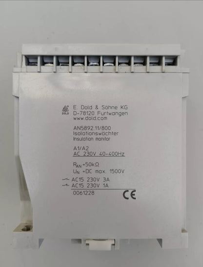 RISO DOLD AN5892 11/800 Photovoltaic Inverter Insulation Monitoring