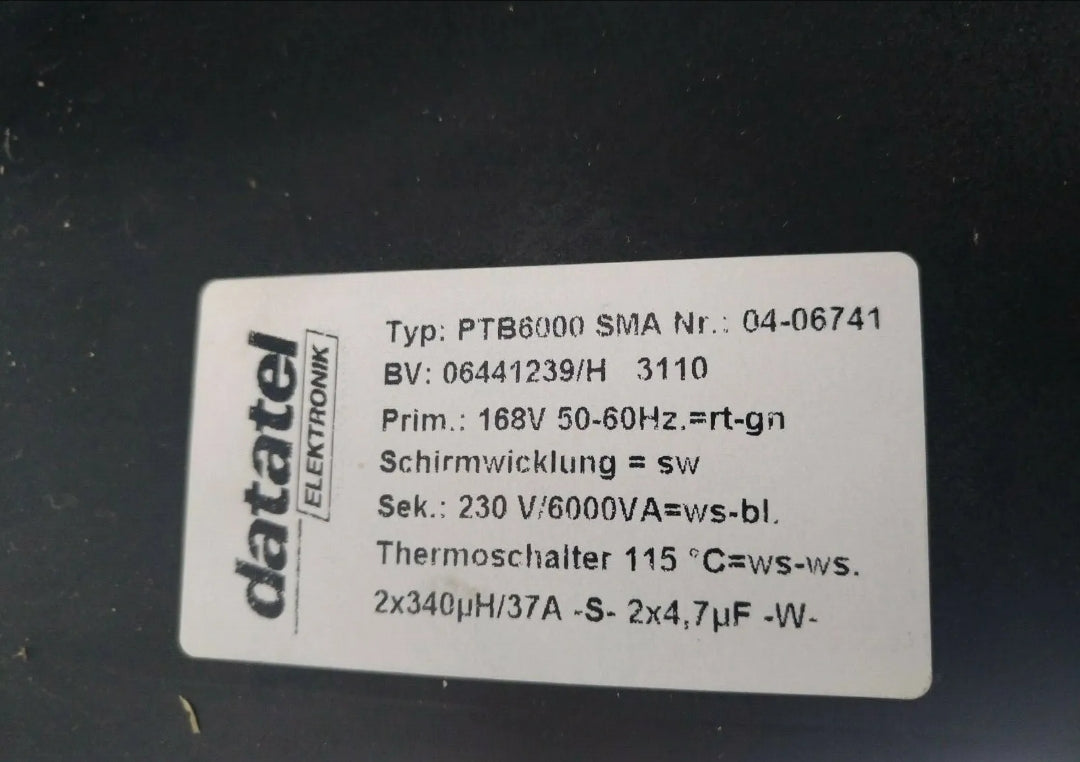 6000VA SMC PRIM 168V SEK 230V PTB6000 600PTB1762 37A ТОРОИДАЛЕН ТРАНСФОРМАТОР