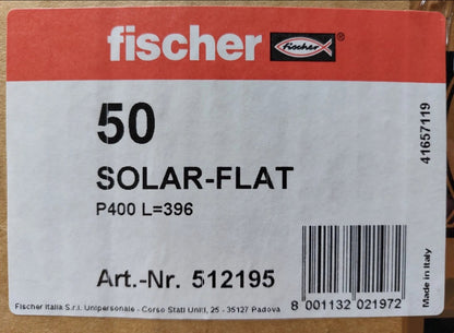 50pcs FISCHER BAR SOLAR-FLAT P400 L=396 x fix photovoltaic panels 512195 + 200pcs SCREWS