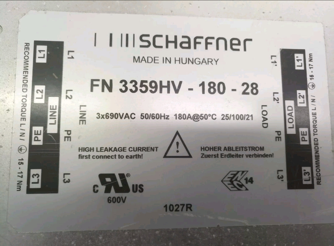 3x690vac 50/60hz 180a FN 3359HV - 180 - 28 SCHAFFNER AC филтър