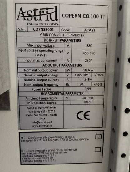 Astrid Copernico 100kW Centralized Inverter