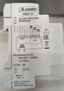 LOVATO PMVF 51 CEI 0-21 INTERFACE PROTION SYSTEM 6 MODULES 110-250V =