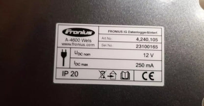 FRONIUS DATALOGGER & INTERFACE MONITOR A-4600 Wels 12V 250mA IP20