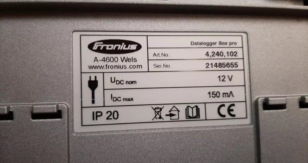 FRONIUS DATALOGGER BOX PRO MONITOR A-4600 Wels 12V 150mA IP20