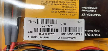 FLUKE 114 METER TESTER MULTIMETER AC/DC RESISTANCE 2583552