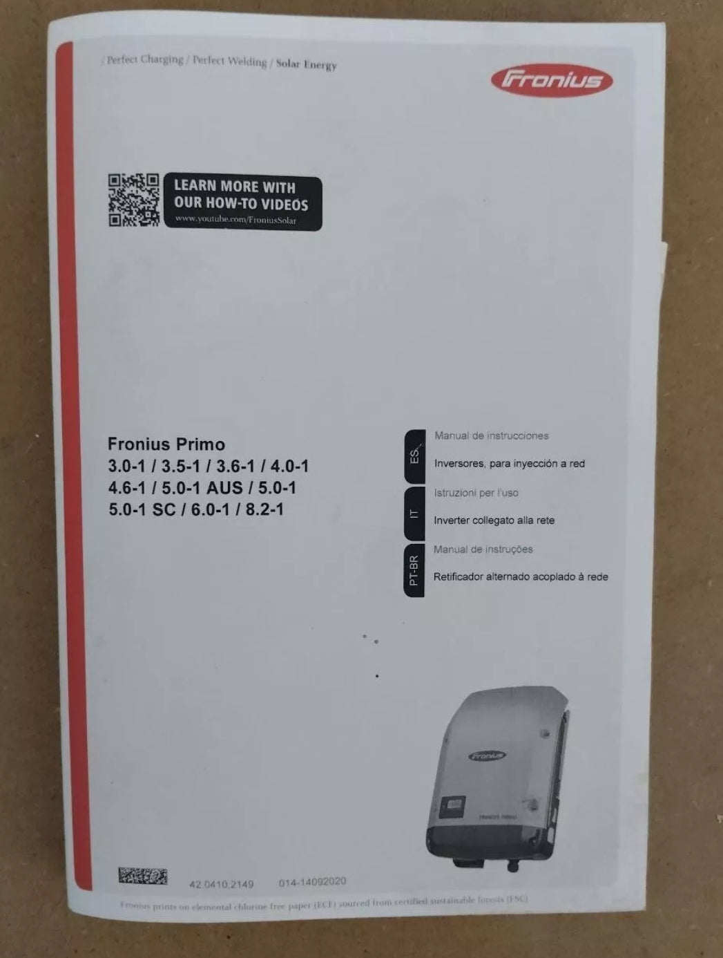 Fronius Primo 6.0-1-m 6000w 6.0kw трифазна лампа напълно функционираща