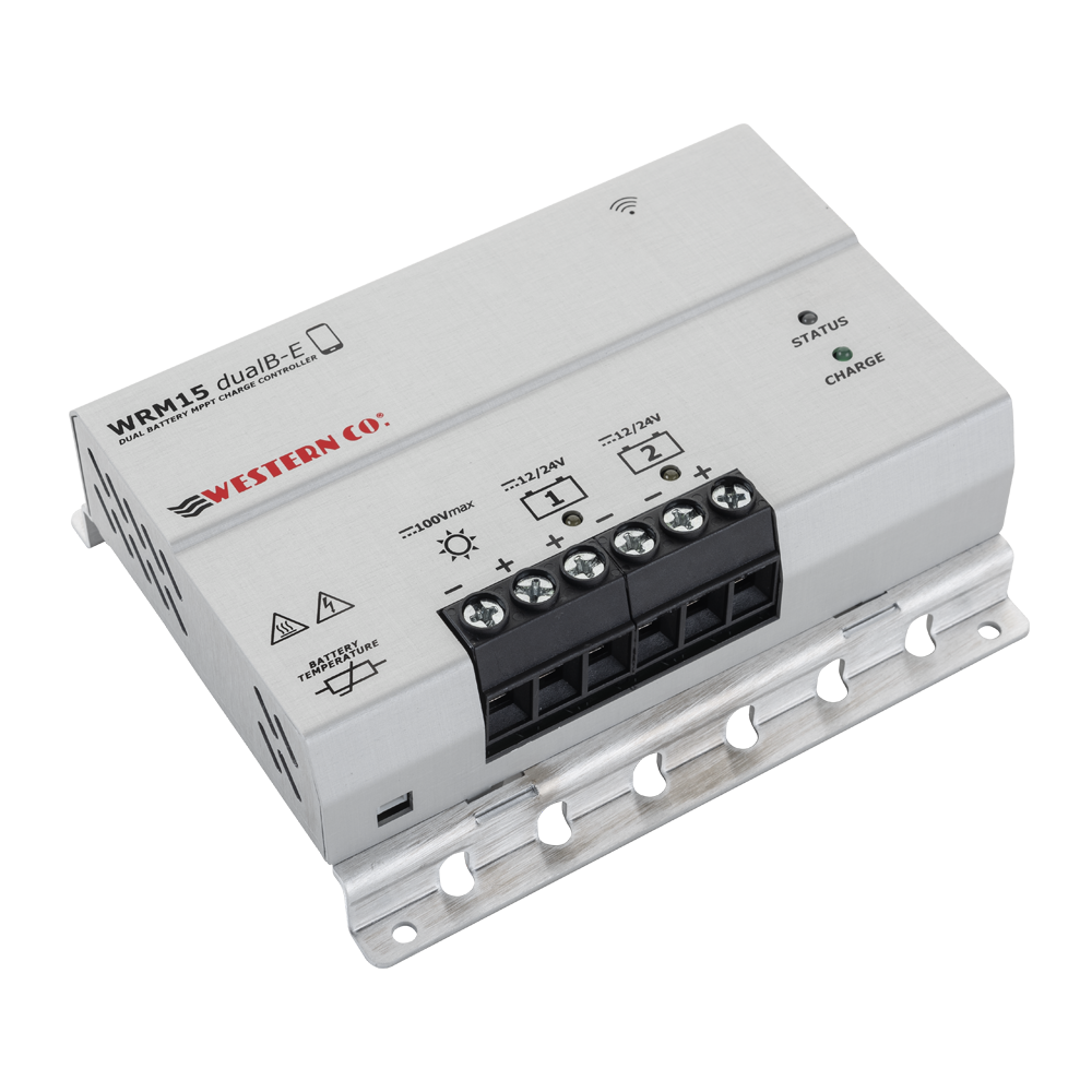 WRM15 Dual Battery MPPT Charge Controller | 15A, 12/24V | Bluetooth® App Control | For Boats & Caravans | 5-Year Warranty