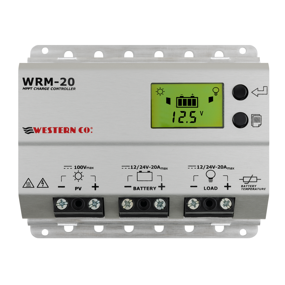 WRM20 / WRM20+ MPPT Charge Controllers | 20A, 100V DC, 12/24V | LCD + Twilight Function | 5-Year Warranty