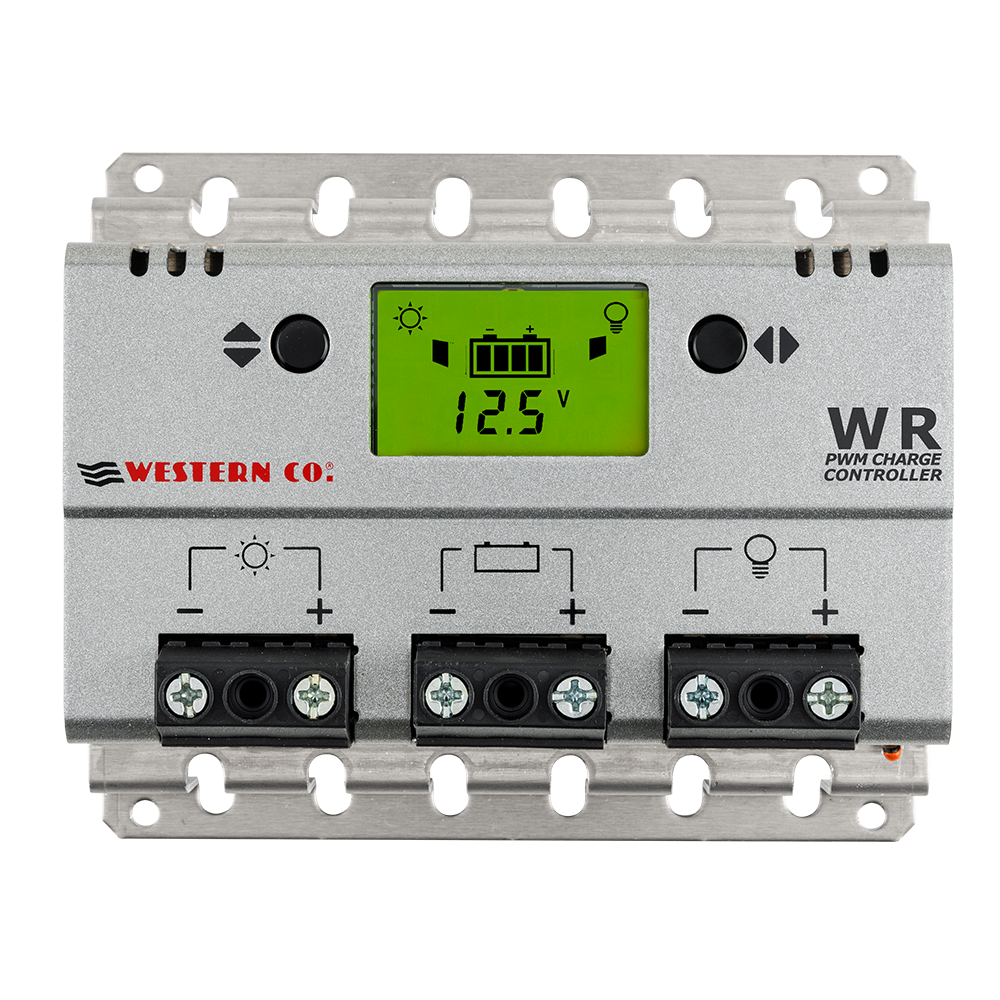WR Series PWM Charge Controllers | 10A–30A, 12/24V, LCD Display, Twilight Function | 5-Year Warranty