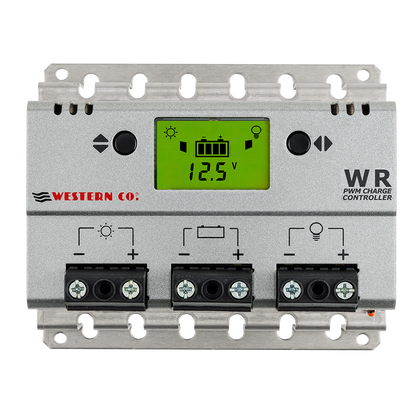 WR Series PWM Charge Controllers | 10A–30A, 12/24V, LCD Display, Twilight Function | 5-Year Warranty