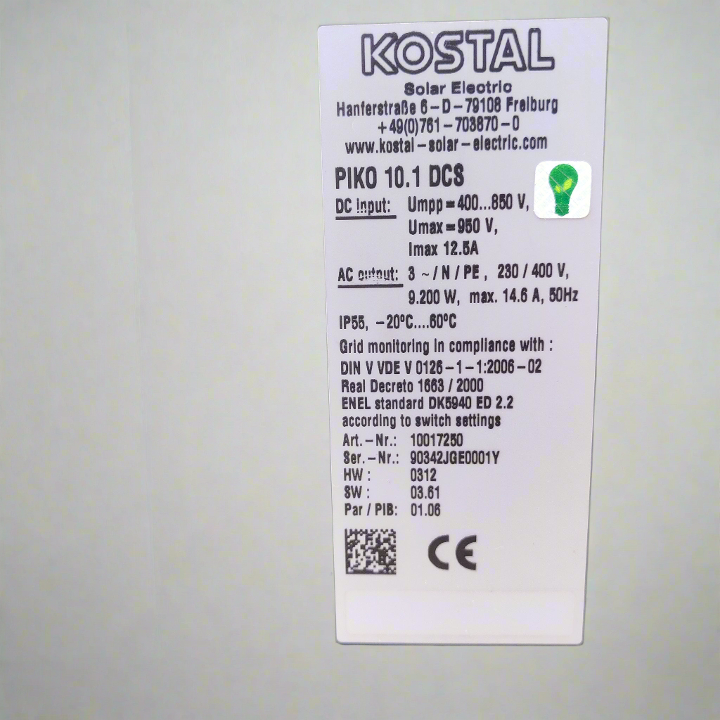KOSTAL PIKO 10.1 DCS | 10 kW | 3-Phase 380V | 3 MPPT | Solar PV Inverter