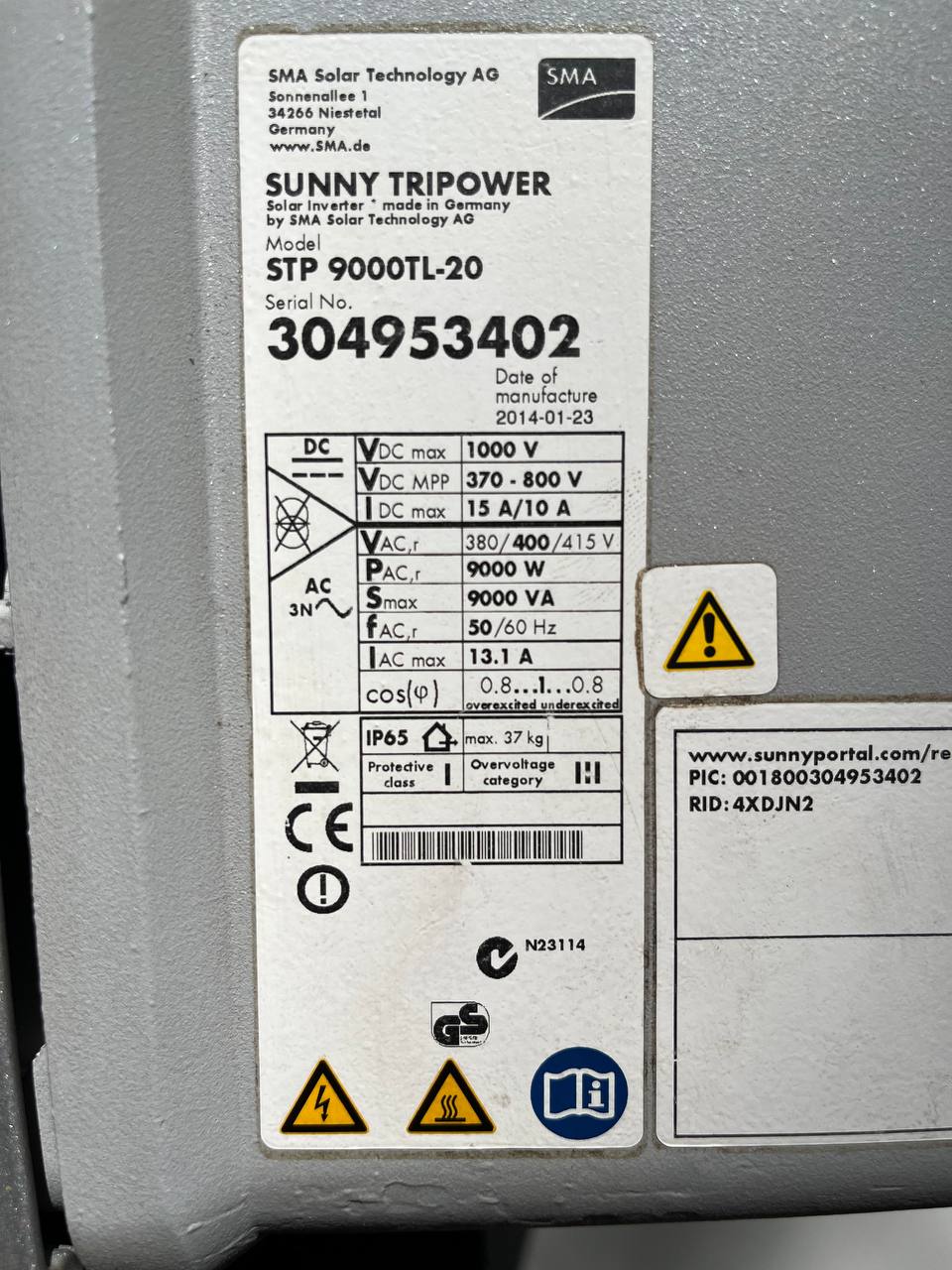 SMA Sunny Tripower STP 9000TL-20 | 9kW Three-Phase PV Inverter – Refurbished