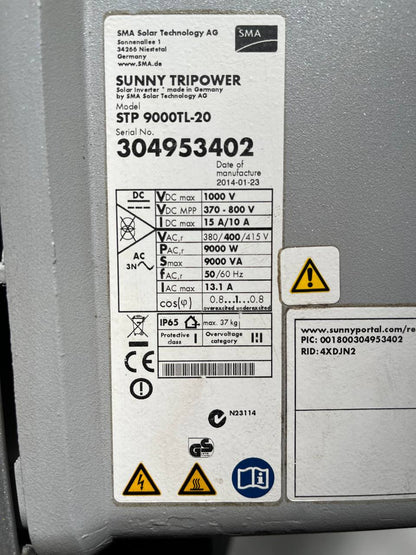 SMA Sunny Tripower STP 9000TL-20 | 9kW Three-Phase PV Inverter – Refurbished