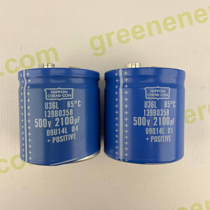 Nippon Chemi-Con U36L 2100µF 500V Capacitor | Screw Terminal | For Power Electronics | Compatible with Danfoss 8kW–15kW Inverters | Made in Japan