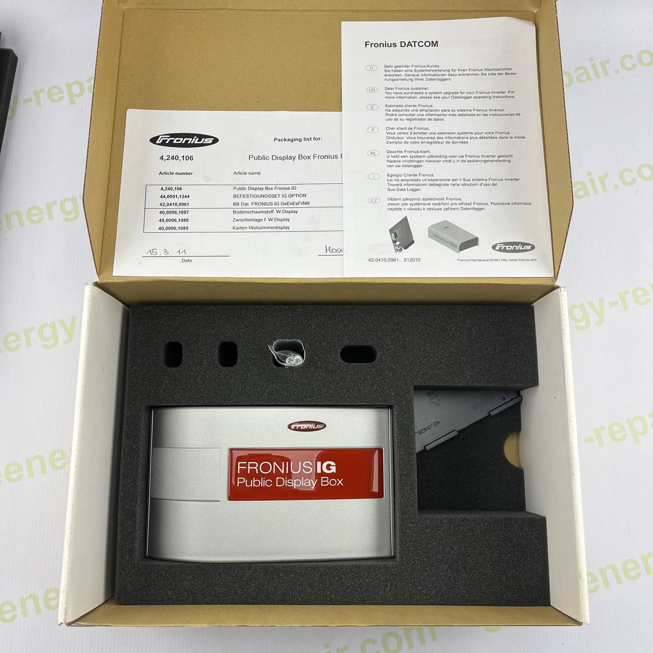 Fronius IG Public Display Box | Part No. 4,240,106 | Solar Performance Visualization Module