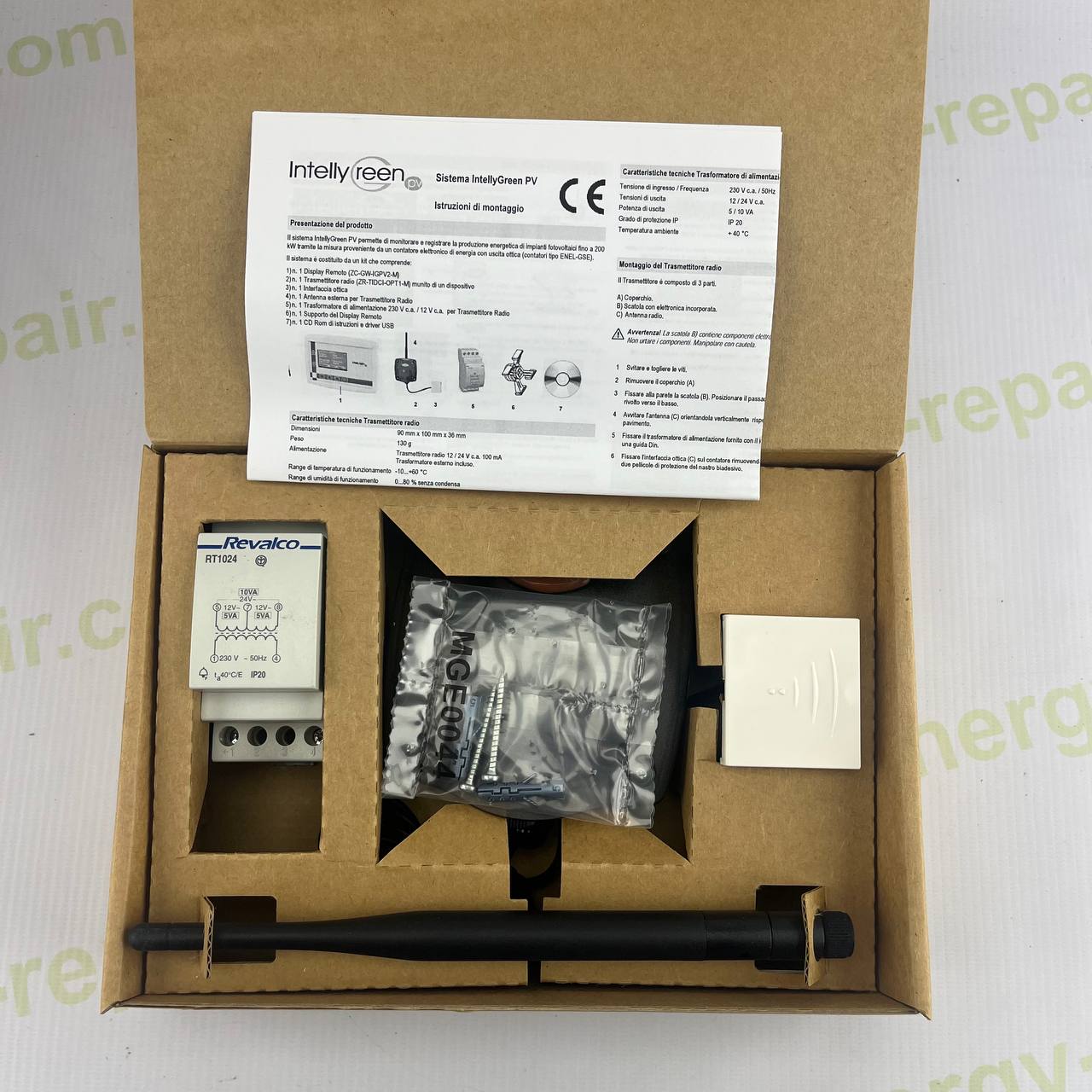 Kit fotovoltaico IntellyGreen 4-noks | Display wireless + Interfaccia ottica + Contaimpulsi | Prodotto in Italia