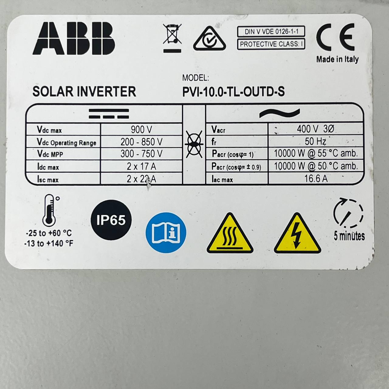 ABB PVI-10.0-TL-OUTD-S Solar Inverter | Three-Phase | 10 kW