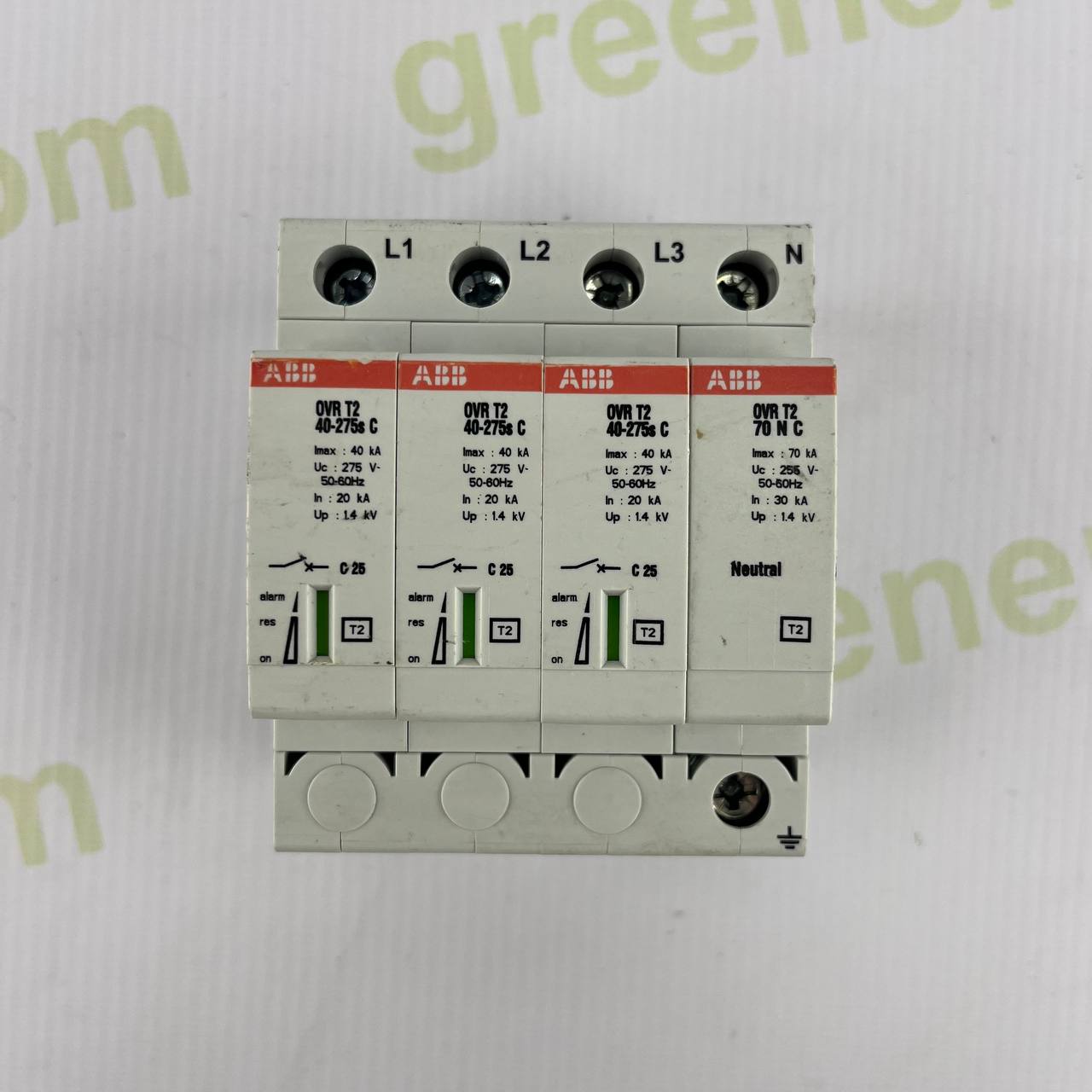 ABB OVR T2 40-275s C + 70 N C | Type 2 Surge Protection Device | 3-Phase + N | 275V AC | 40/70kA | ≤1.4kV Up | DIN Rail