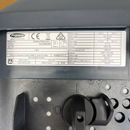 Fronius Primo 6.0-1 | 6.0 kVA | Single-Phase Solar Inverter | Wi-Fi | 2 MPPT | IP65 | For Residential Systems