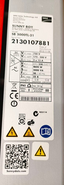 SMA Sunny Boy SB5000TL-21 5kW 5000W монофазен 2mppt 220VAC