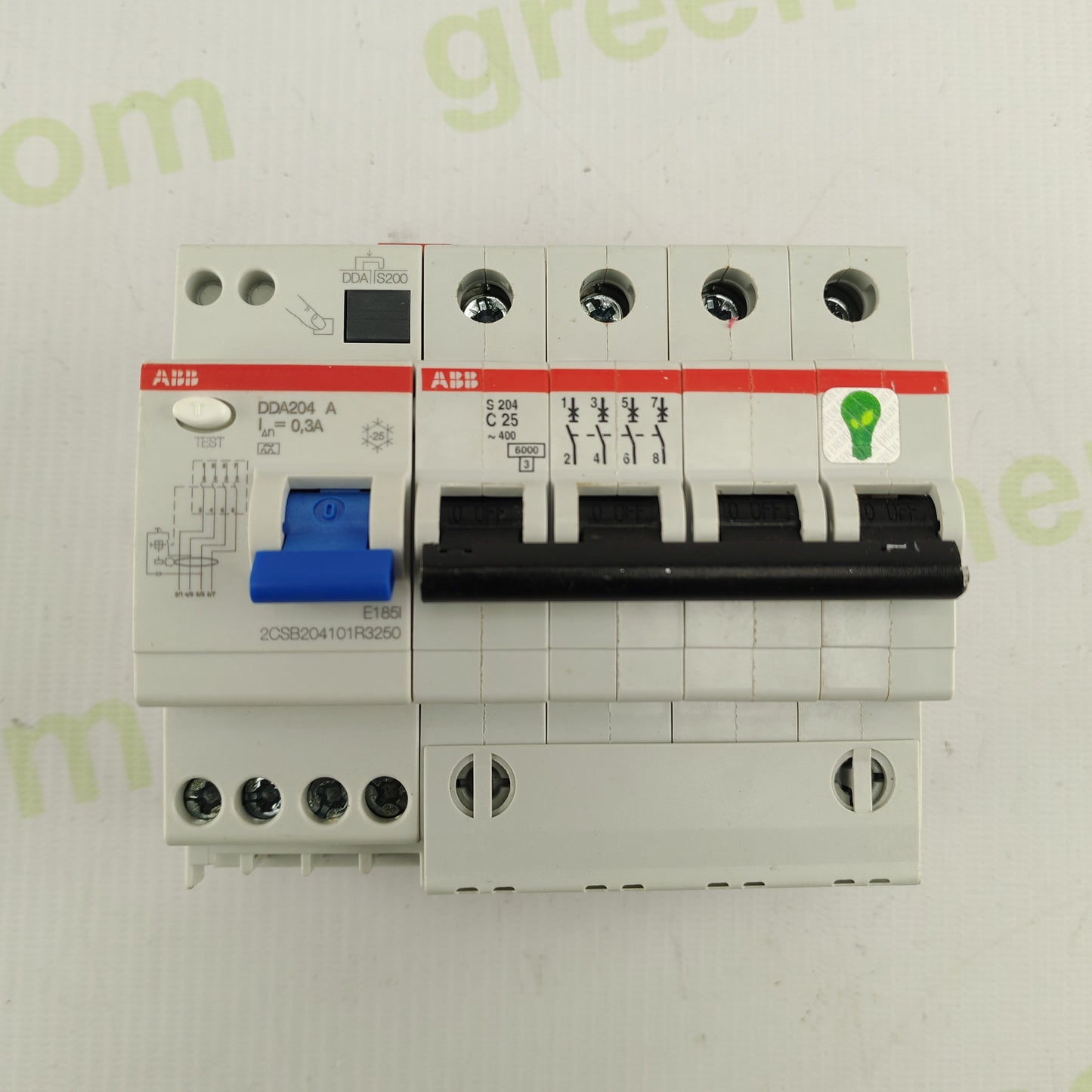 ABB DDA204 RCCB Module + ABB S204 C25 MCB | 4-Pole | 25 A | Type A | Residual Current & Circuit Protection Set