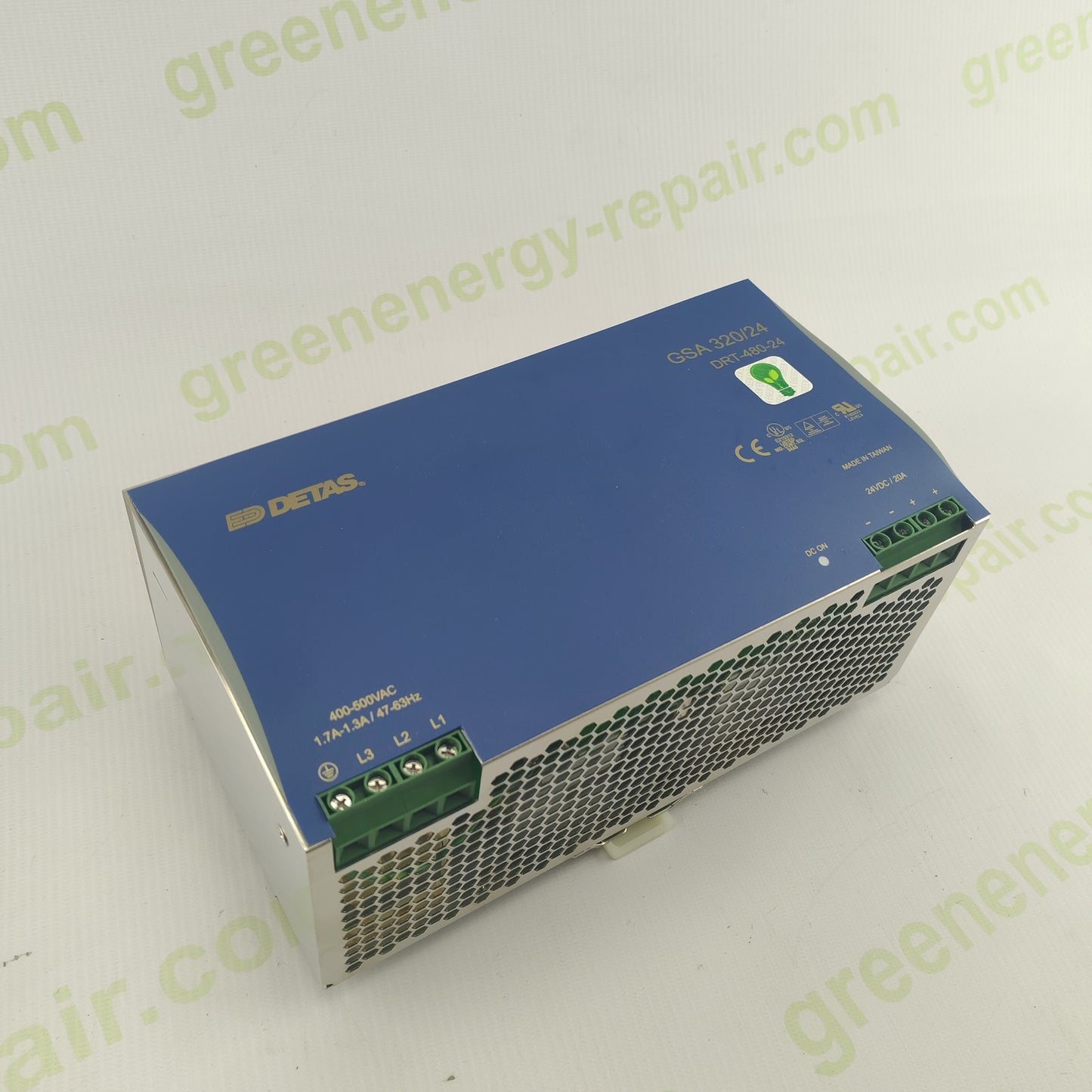 DETAS GSA 320/24 Power Supply | DRT-480-24 | 24V DC 20A | 3-Phase 400–500V AC | Industrial DIN Rail PSU
