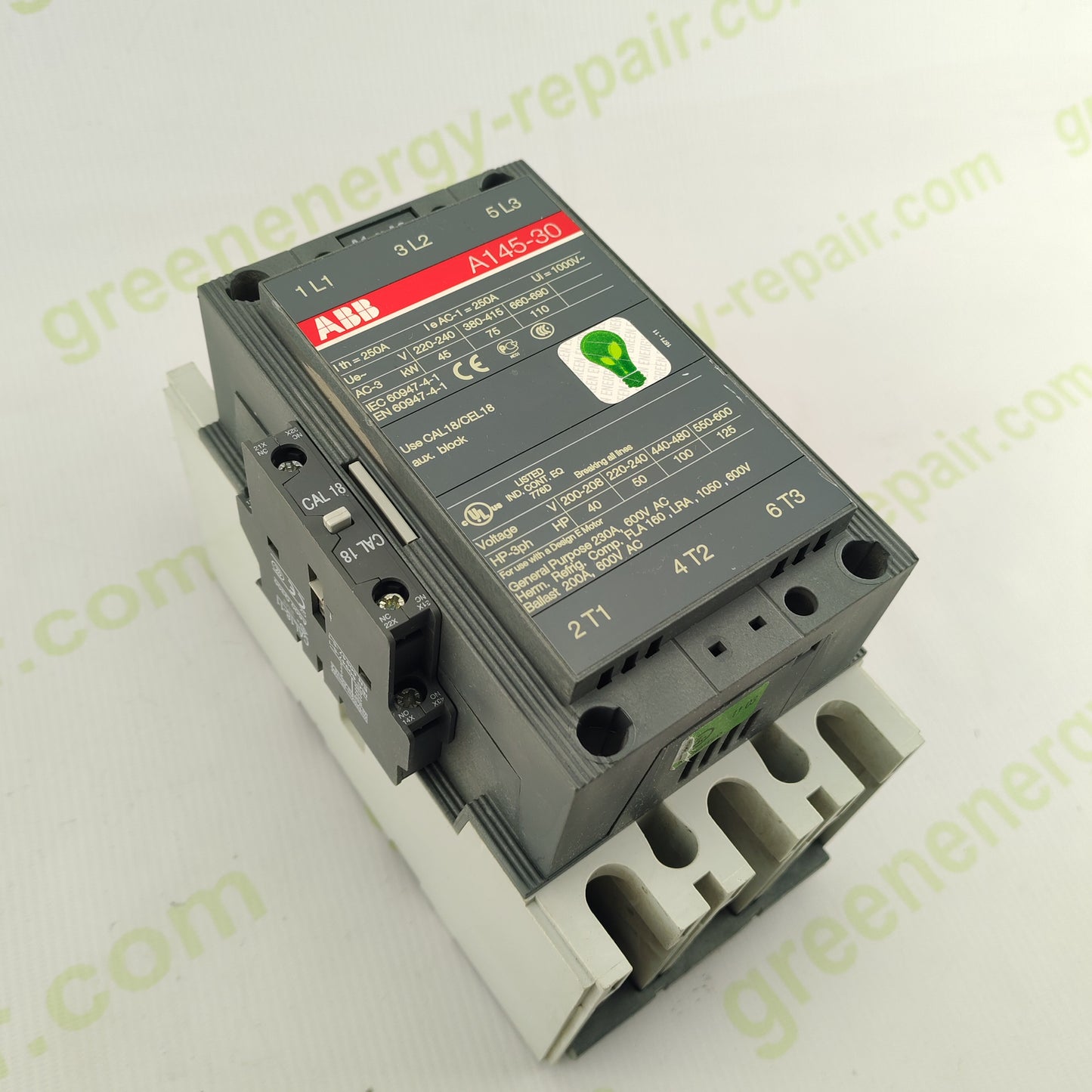 ABB A145-30 Power Contactor | 3-Pole | 250 A | 1000 V AC | Coil 220–230 V AC | IEC 60947 | Made in Sweden