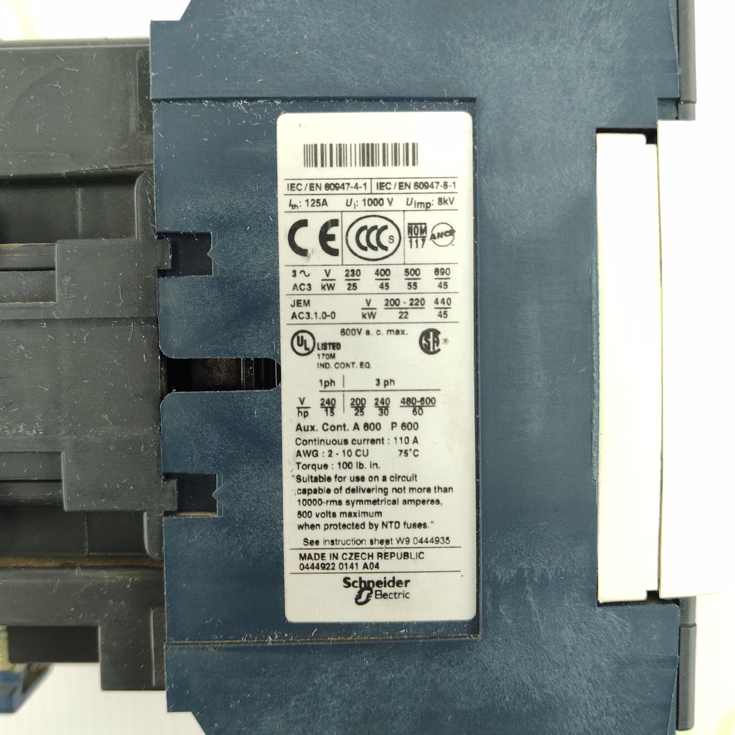 Telemecanique LC1 D95 Contactor | 3-Pole | 95 A | 230 V AC Coil | TeSys D Series | Original OEM Component