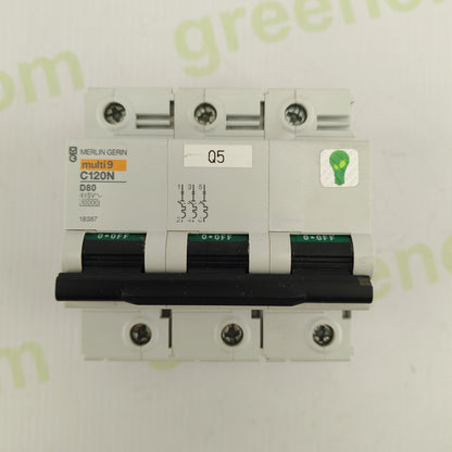 Merlin Gerin C120N D80 | Multi 9 Series | 3-Pole Circuit Breaker | 80 A | Type D | NSNP