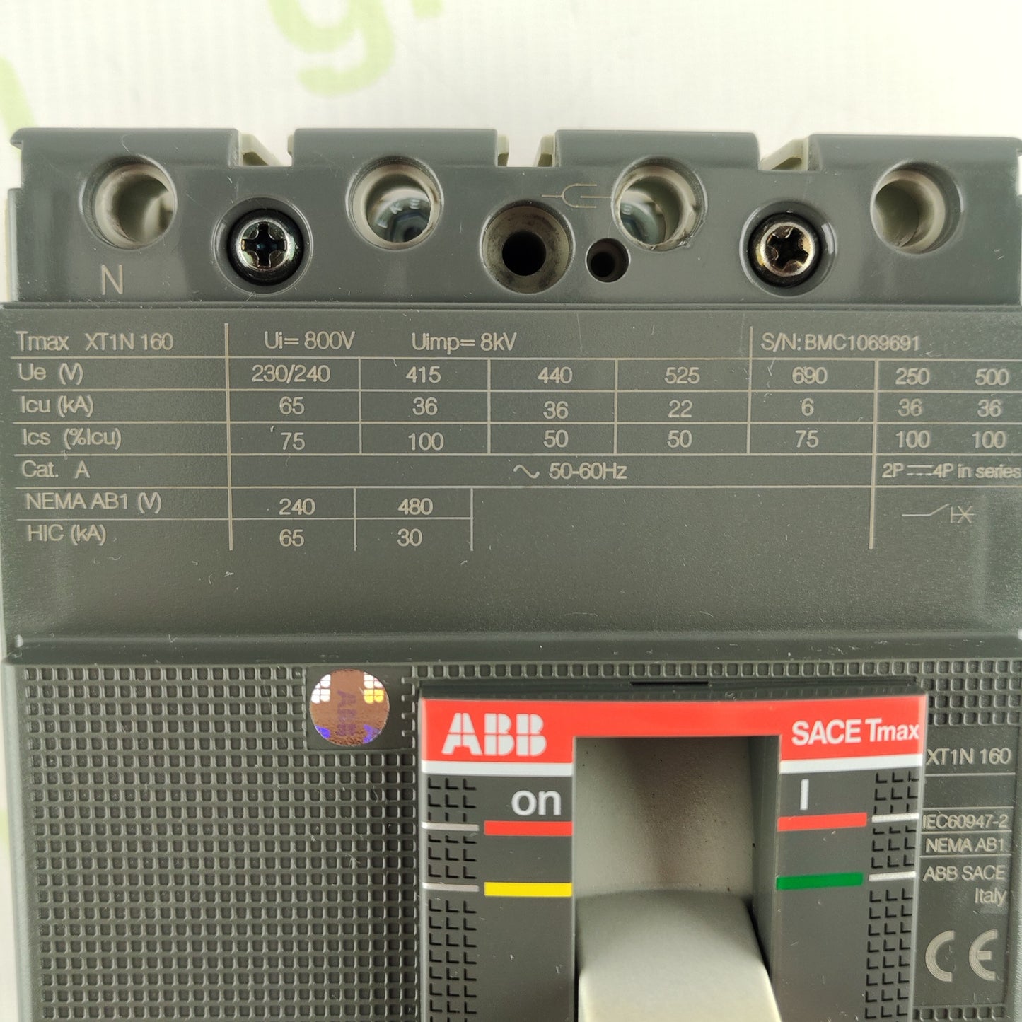 ABB Tmax XT1N 160 | 3-Pole MCCB | 160A | 690V AC | IEC 60947-2