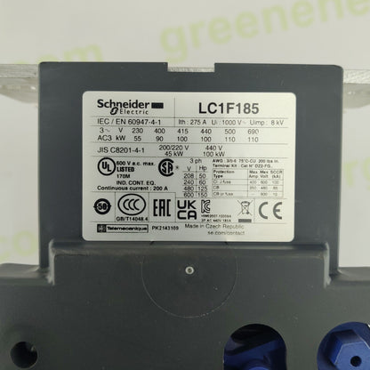 Schneider Electric LC1F185 TeSys Contactor | 3-Phase | Auxiliary Contacts LADN11