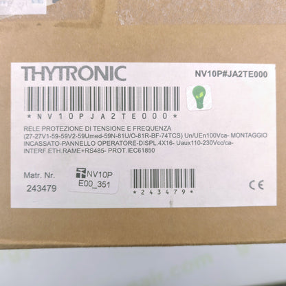 Thytronic NV10P | Voltage & Frequency Protection Relay | 110–230 V AC/DC | Ethernet + RS485 | IEC 61850