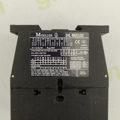 Moeller DIL M 32-10 Contactor | 32A, 230V AC Coil | 3-Phase Motor Control | 1 NO Auxiliary Contact