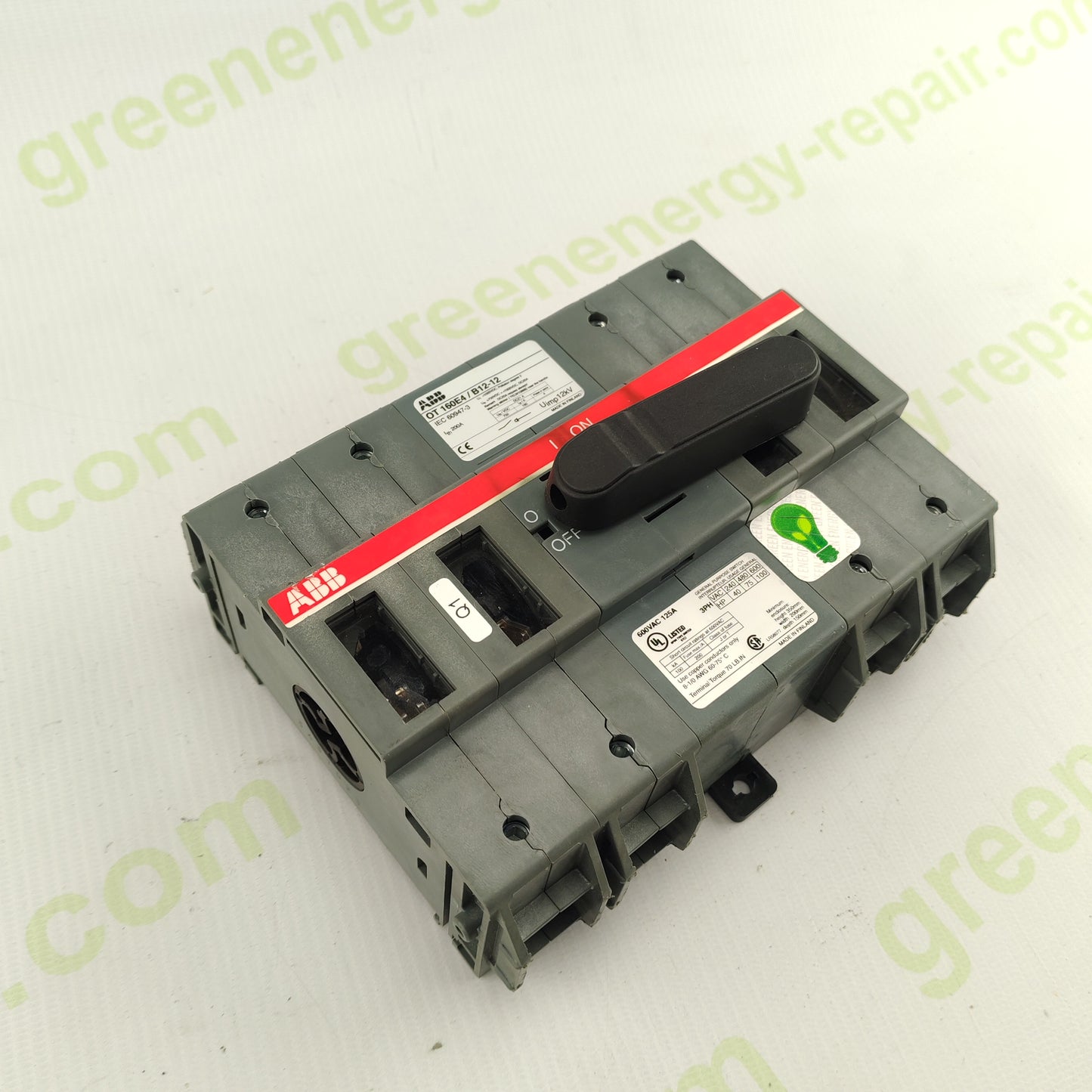 ABB OT160E4 / B12-12 | 200A 4-Pole Manual Switch Disconnector | 600VAC | UL Listed | Made in Finland